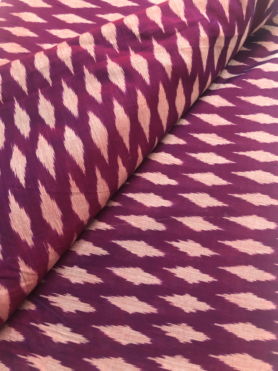 Ikat mercerised cotton fabric