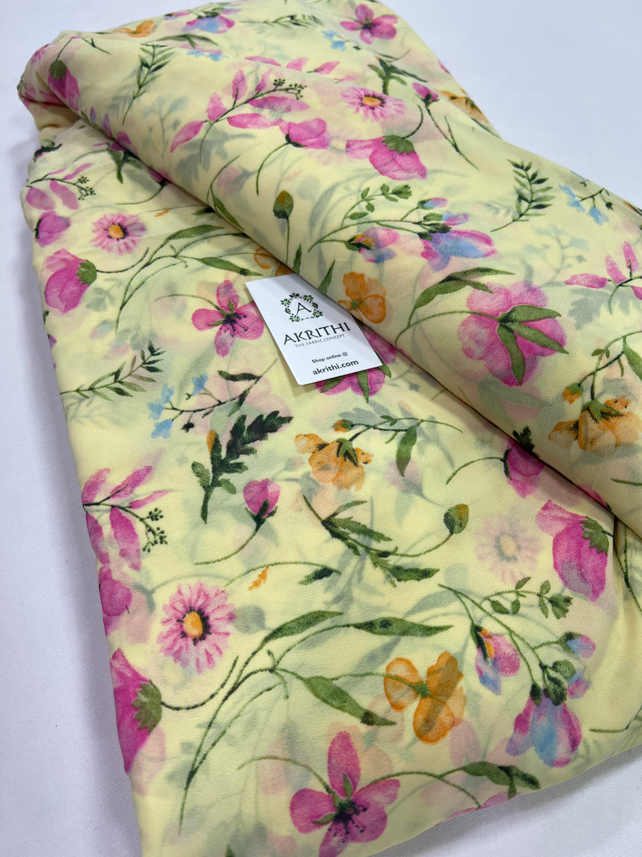 Floral printed georgette fabric 56 inches width