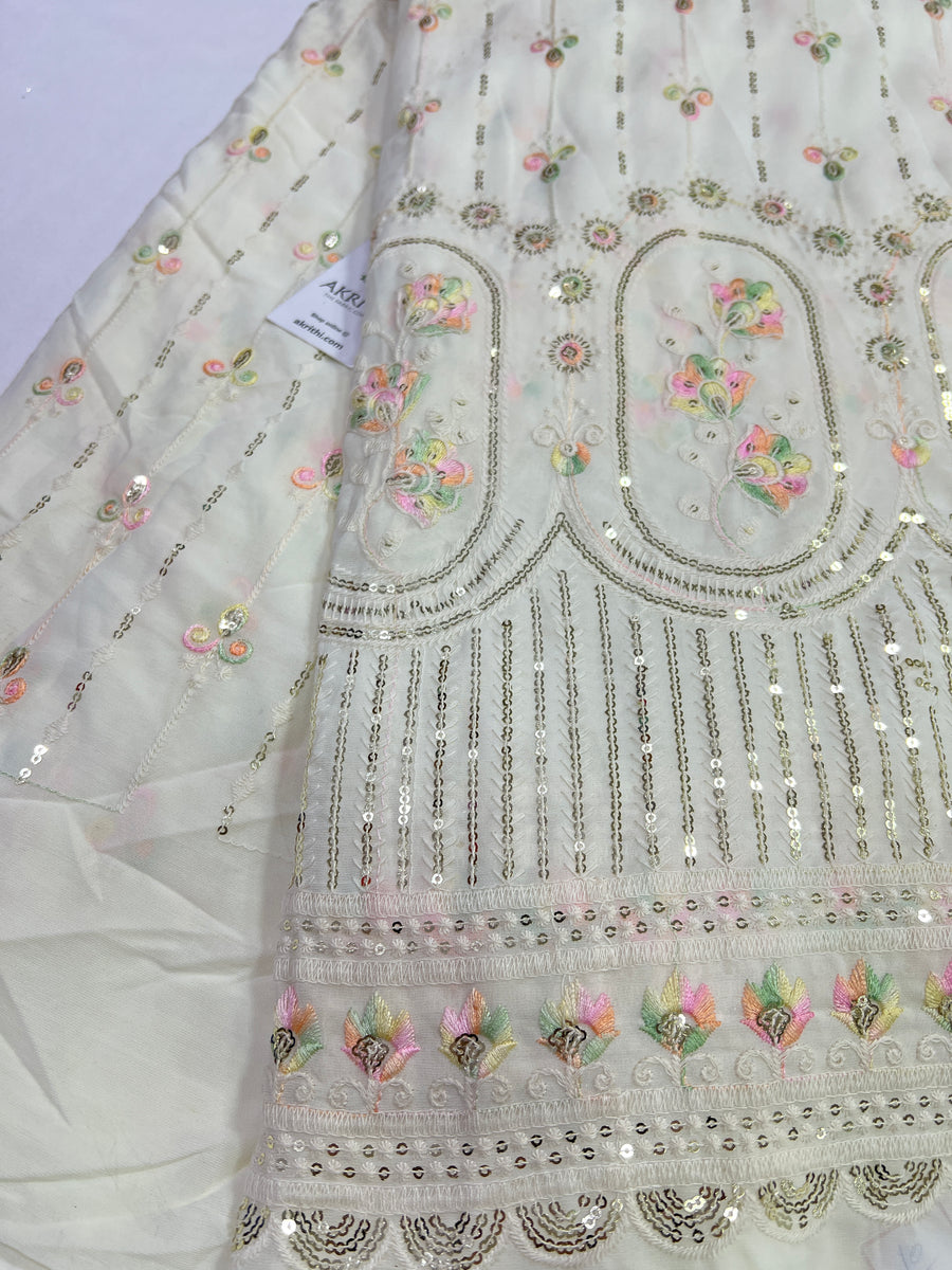 Embroidery on georgette fabric