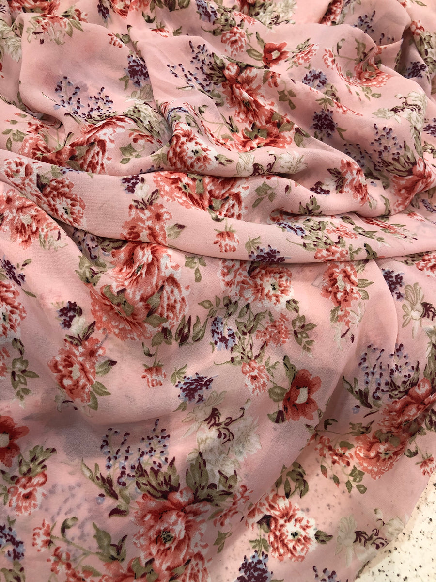 Digital floral Printed georgette fabric