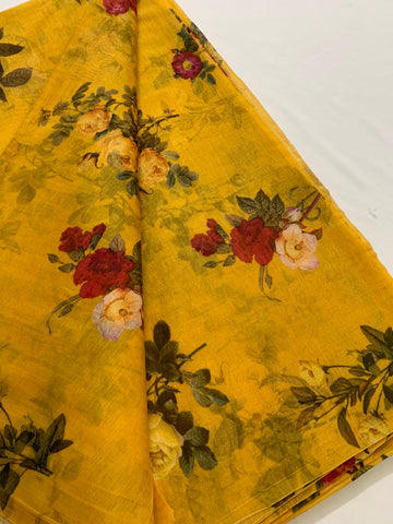 Floral Printed Pure silk cotton fabric