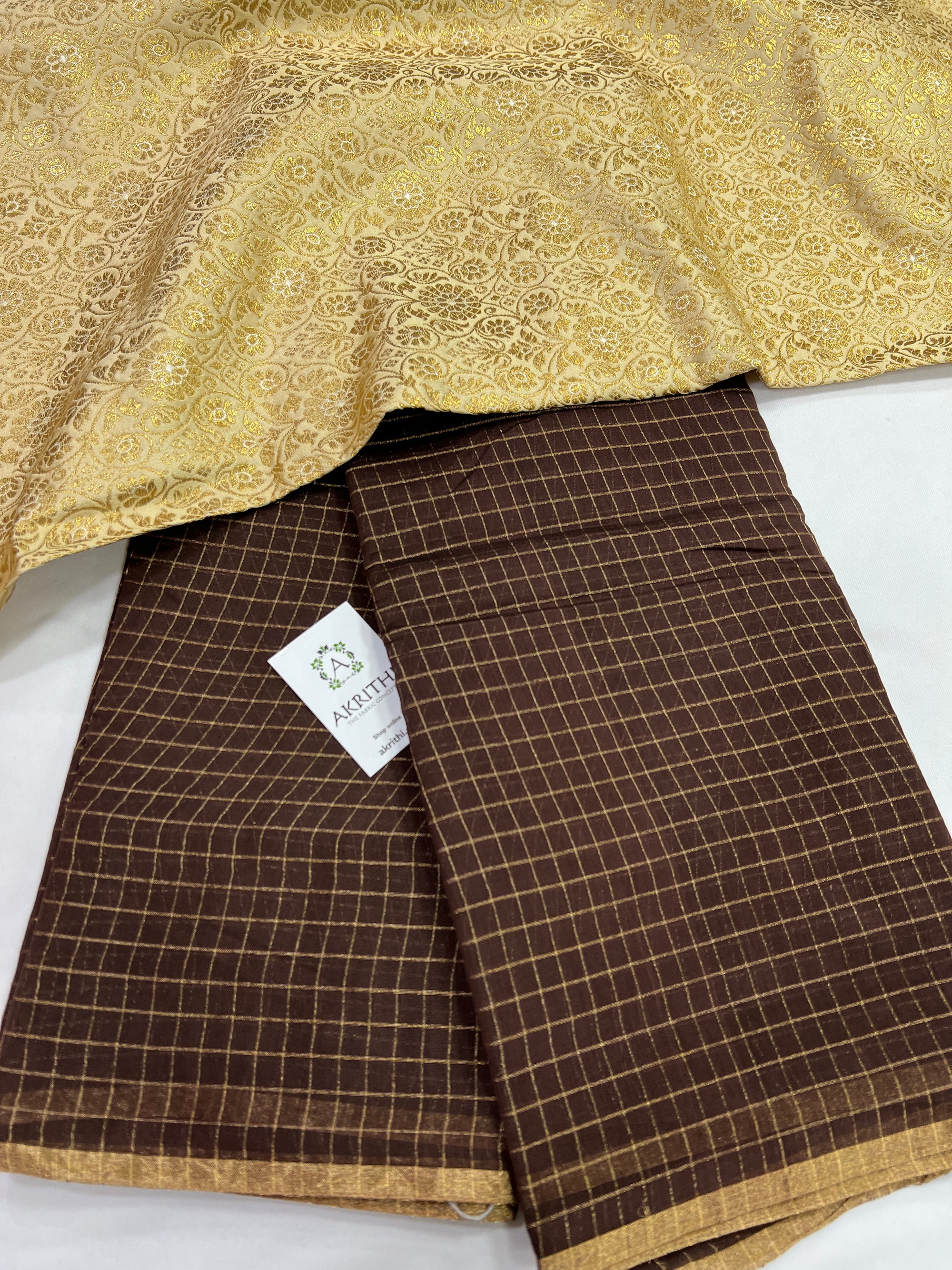 Pure chanderi checks saree with banarasi blouse