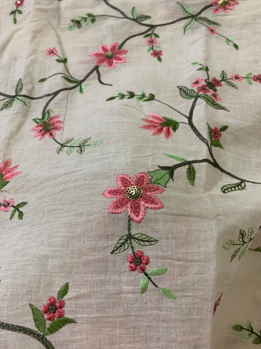 Embroidery on cotton fabric