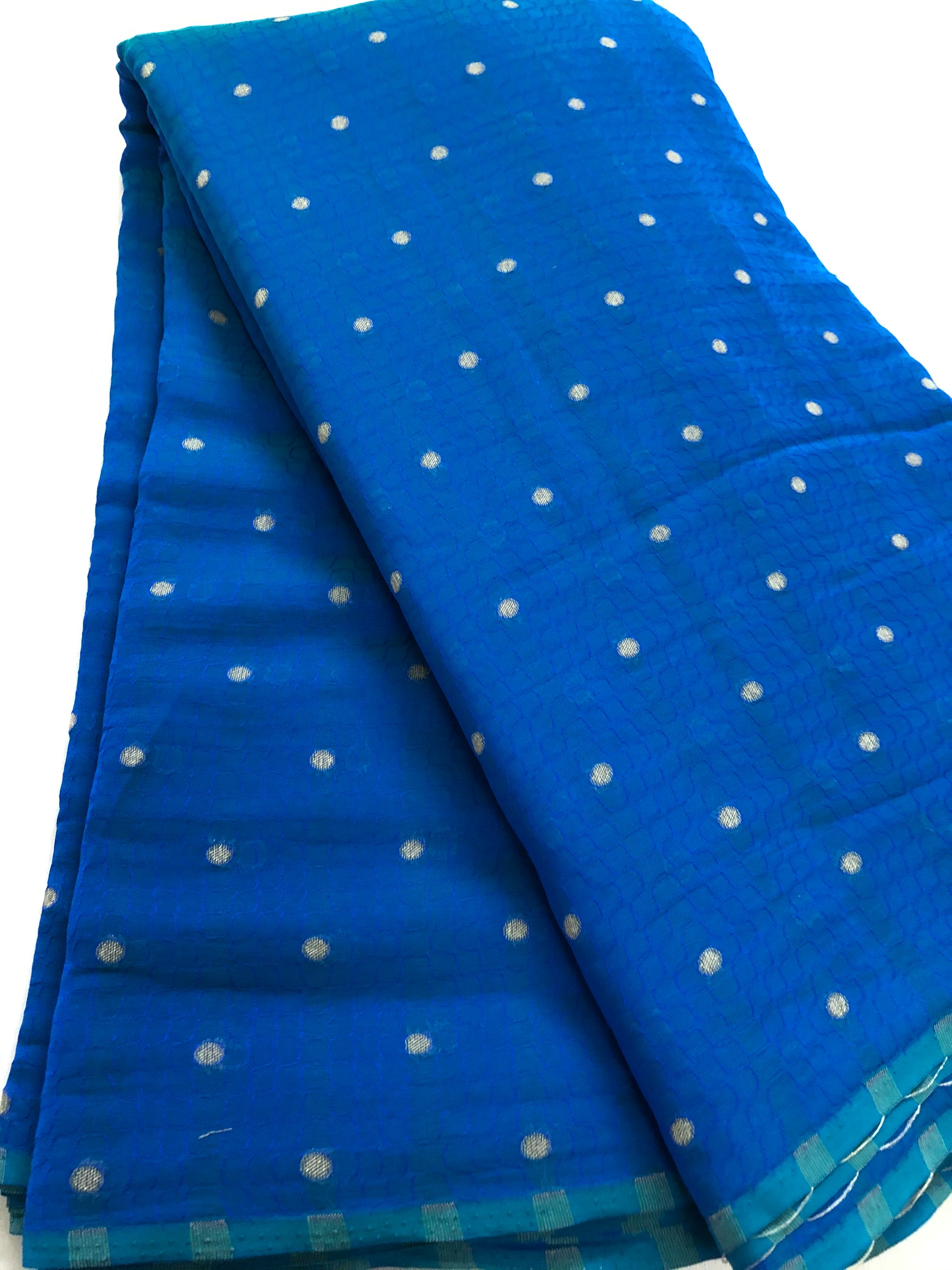 Self woven butti chiffon fabric