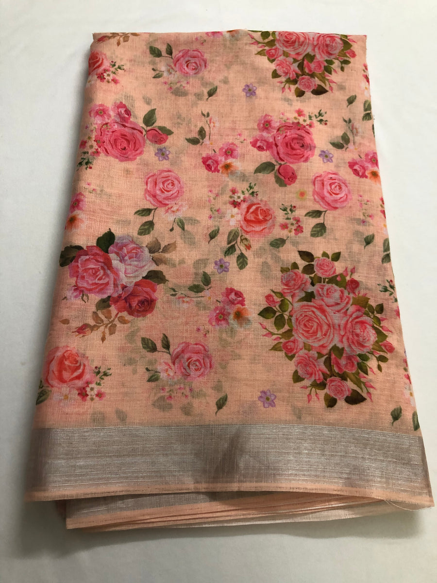 Floral Printed Linen fabric