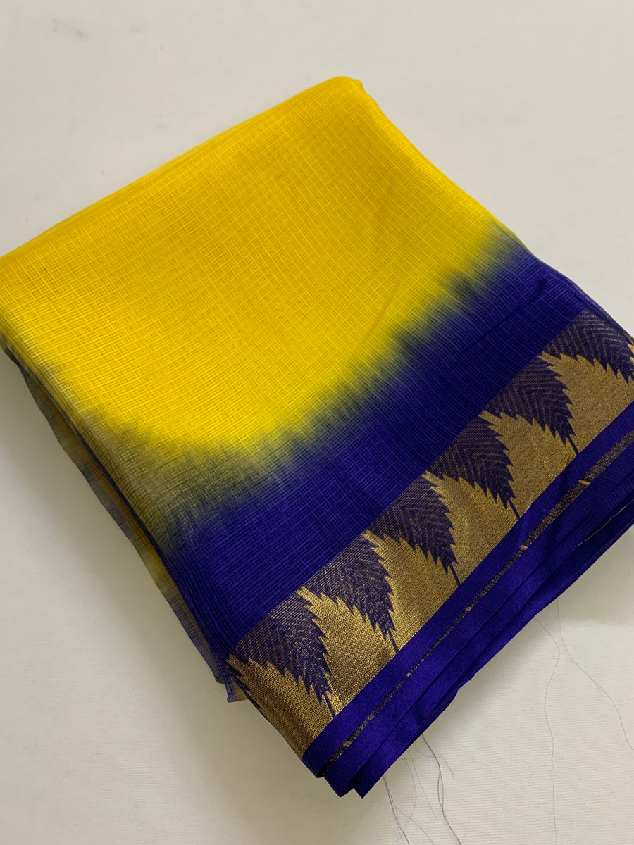 Pure kota silk saree with temple border