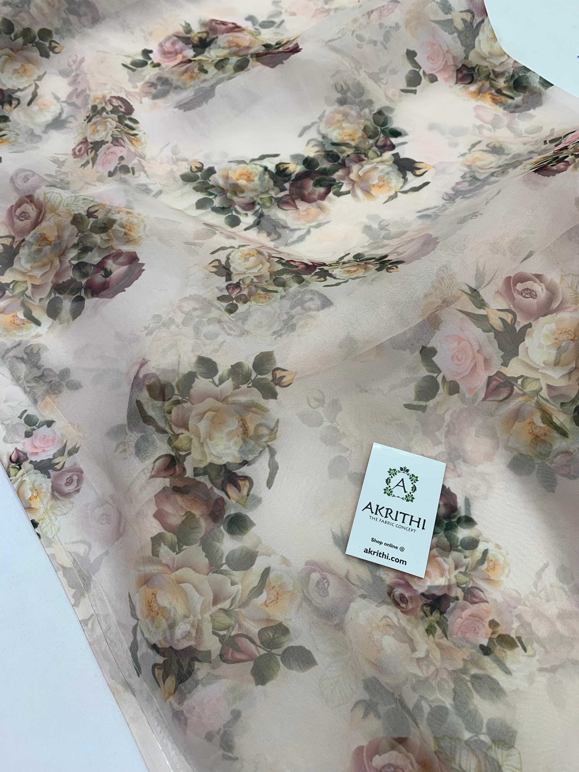 Digital floral Printed organza fabric