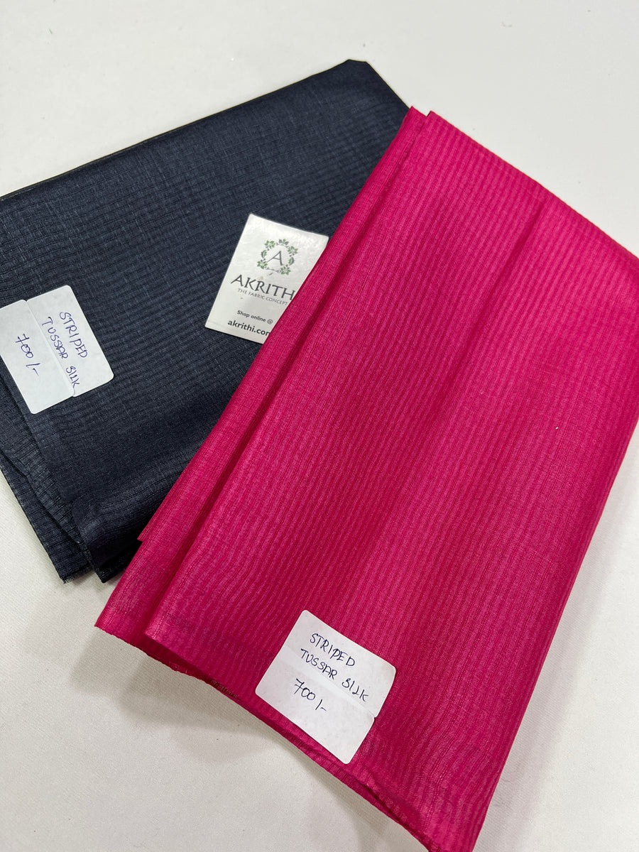 Pure tussar silk striped  kurta fabric  (pack of two)