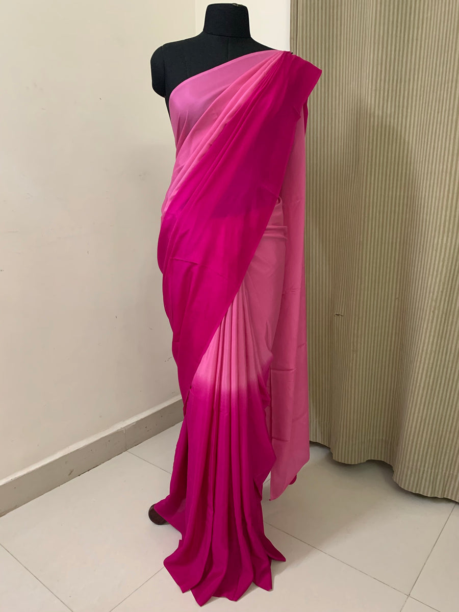 Pure silk crepe shaded saree