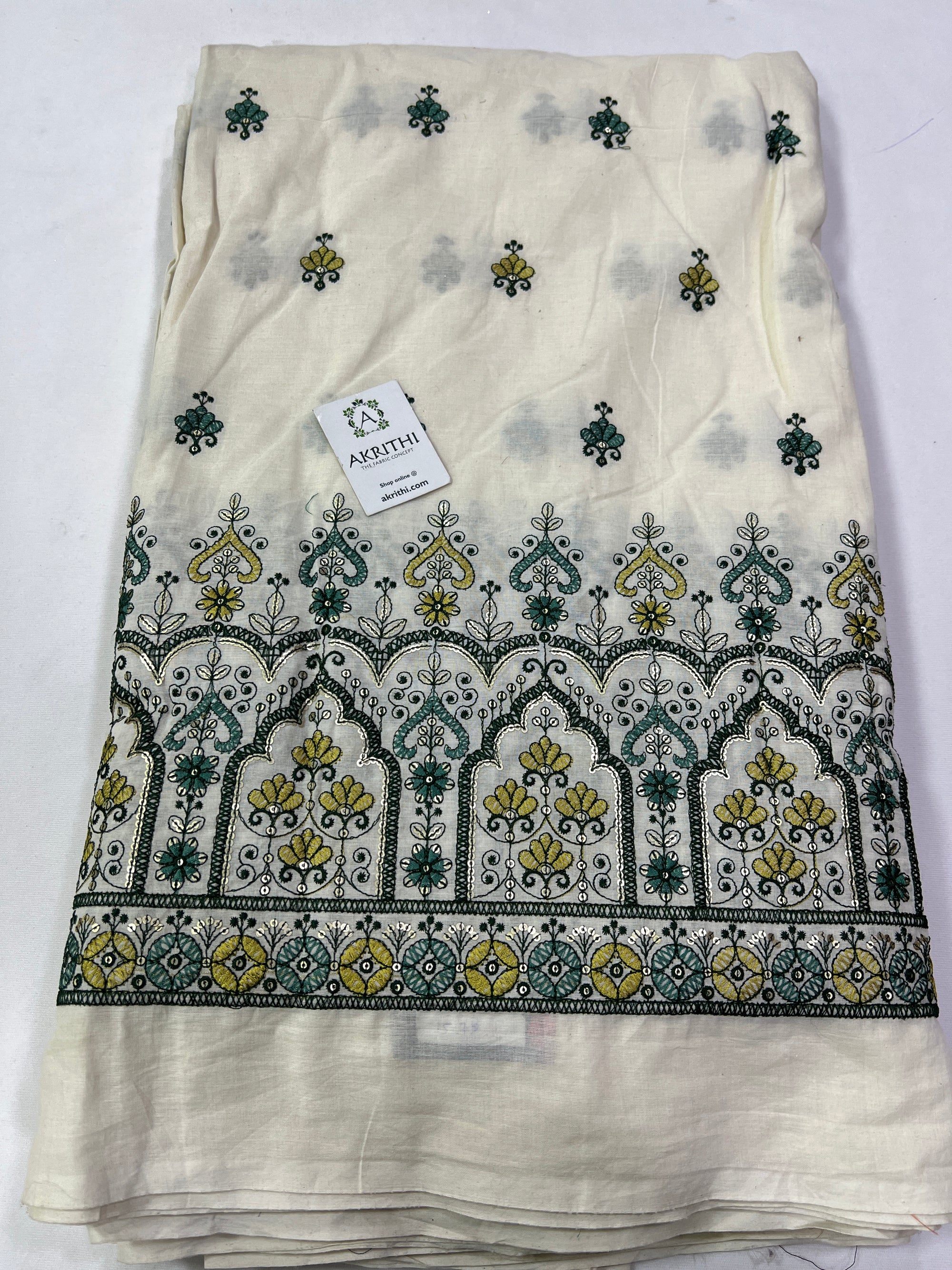 Pure Cotton embroidered fabric