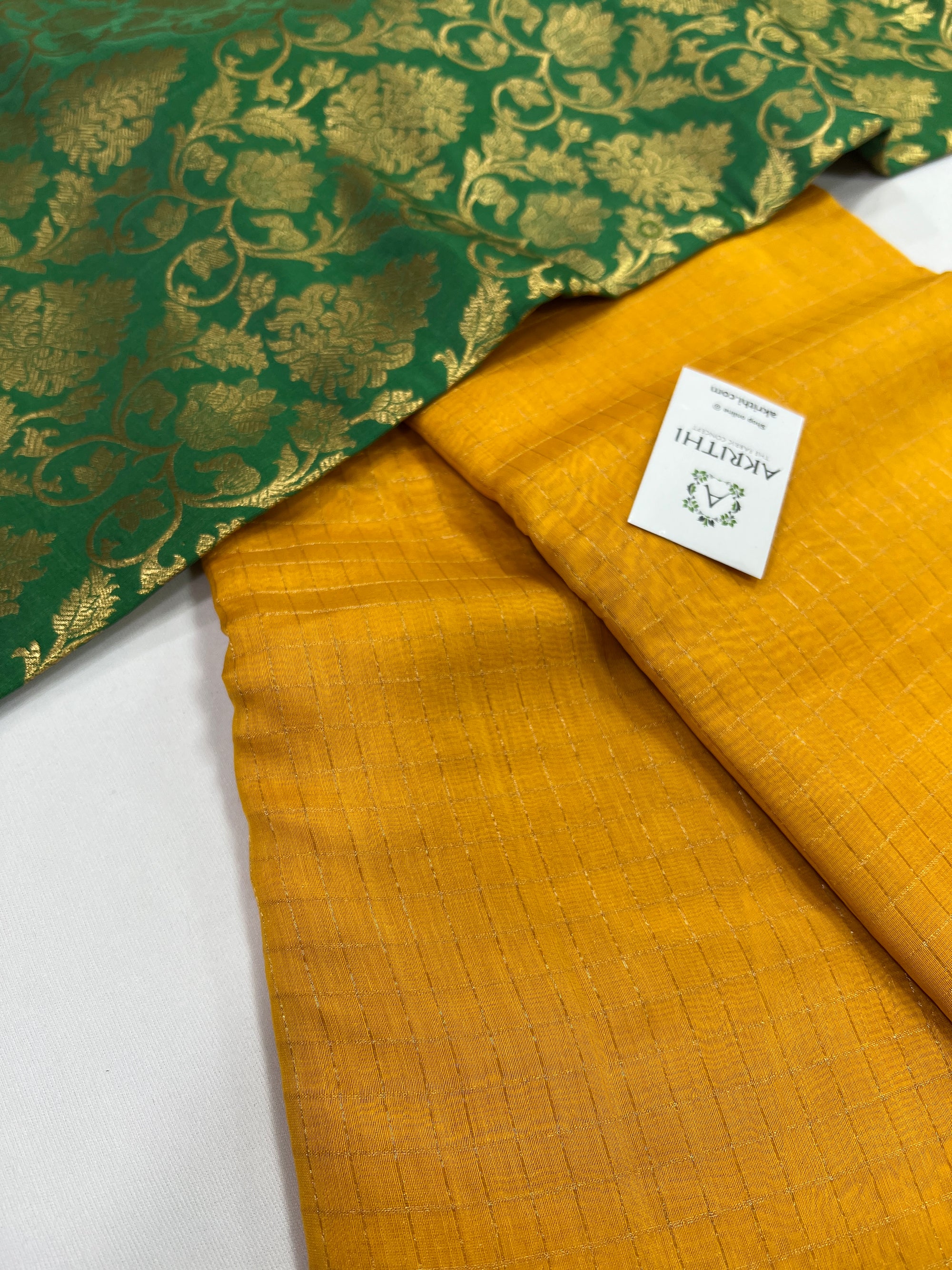 Pure chanderi checks saree with banarasi blouse