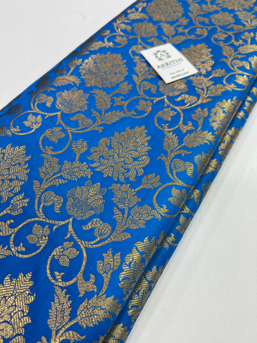Banarasi brocade fabric blue