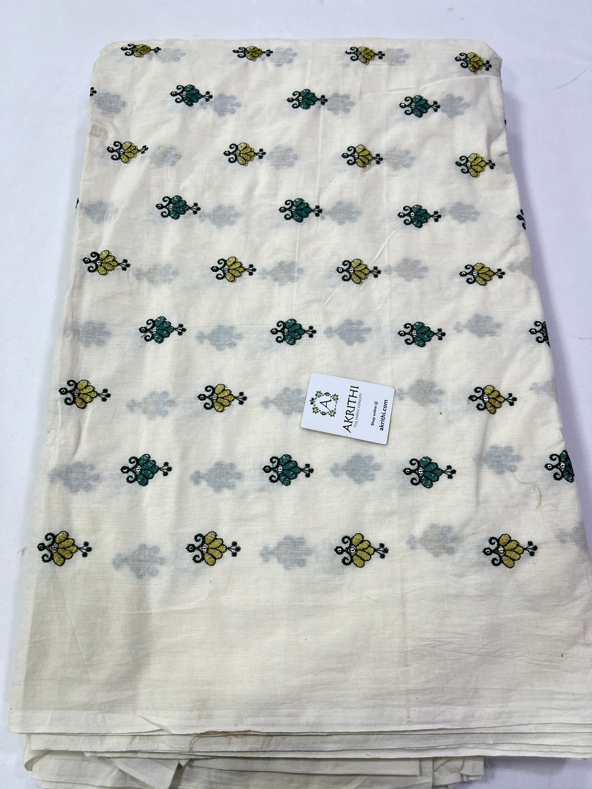 Pure Cotton embroidered fabric