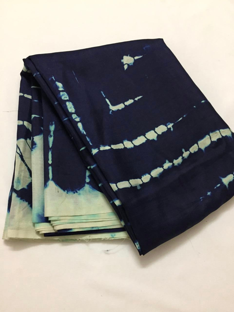 Shibori tie and dye pure soft silk fabric