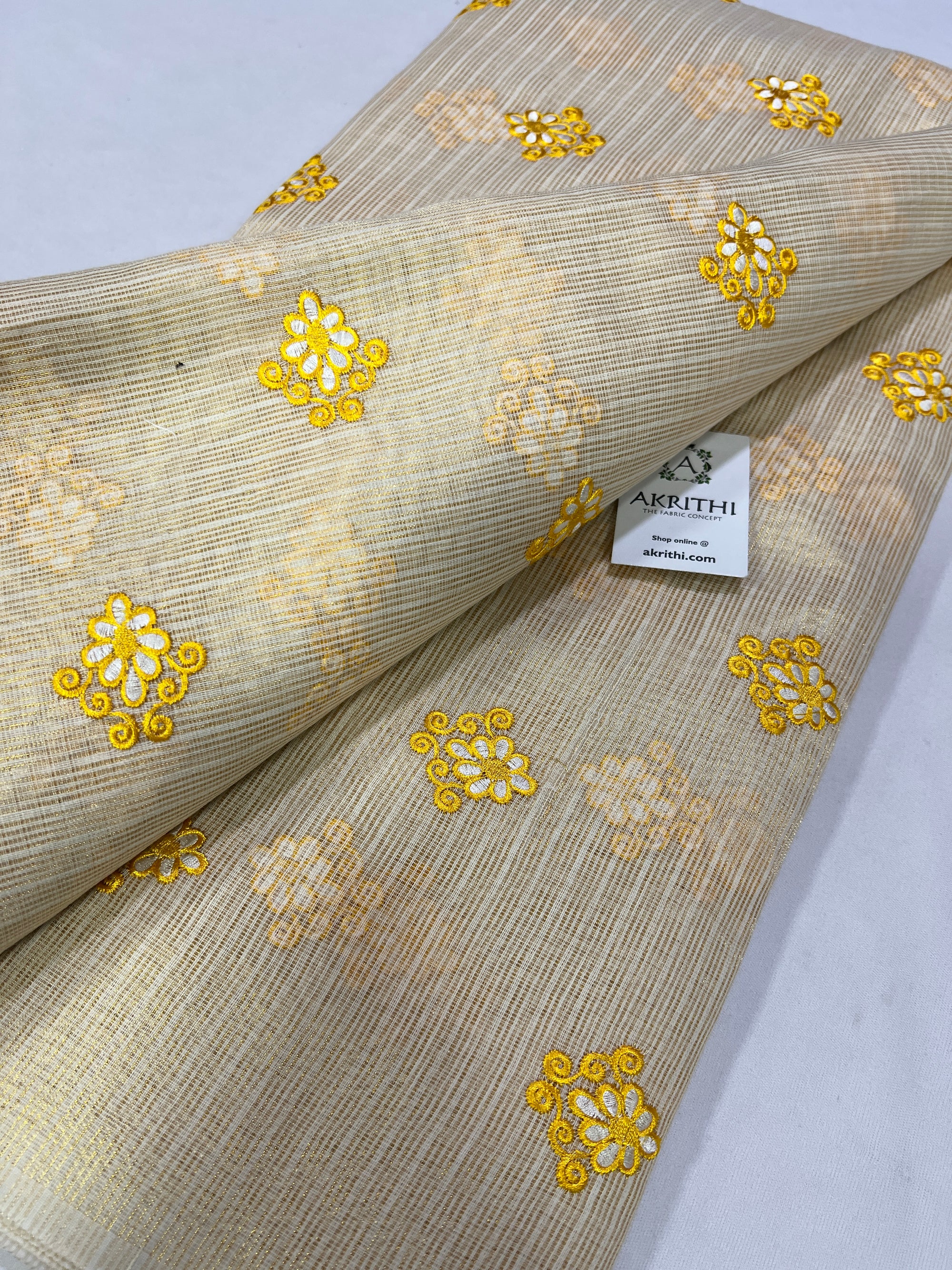 Pure Kota tissue embroidered fabric