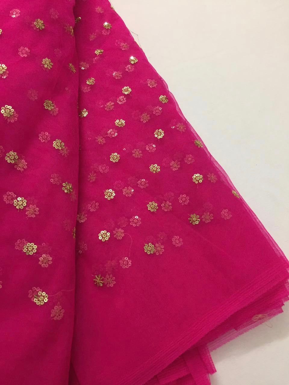 Buy butti net fabric | Embroidered designer fabrics online – Akrithi