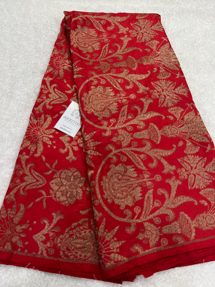 Handloom pure silk Banarasi brocade fabric