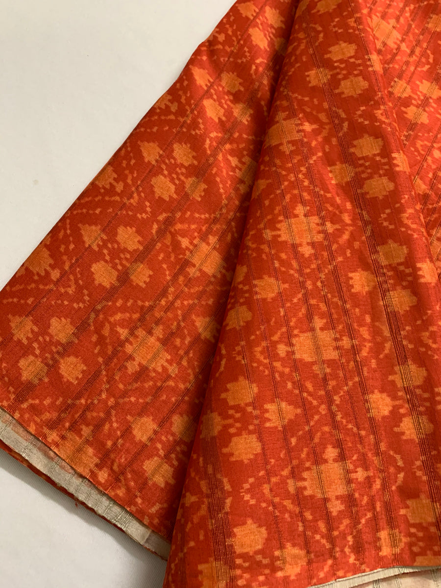 Ikat Printed semi silk fabric