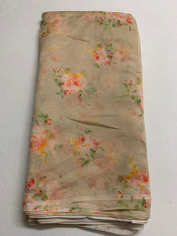 Digital floral Printed organza fabric