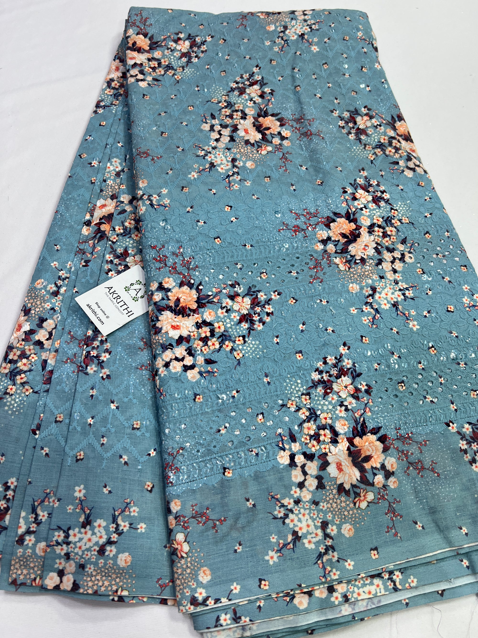 Hakoba printed Cotton schiffli fabric