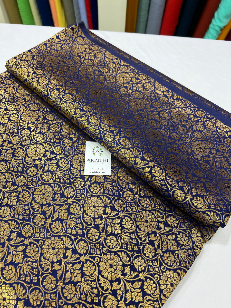 Banarasi brocade fabric blue