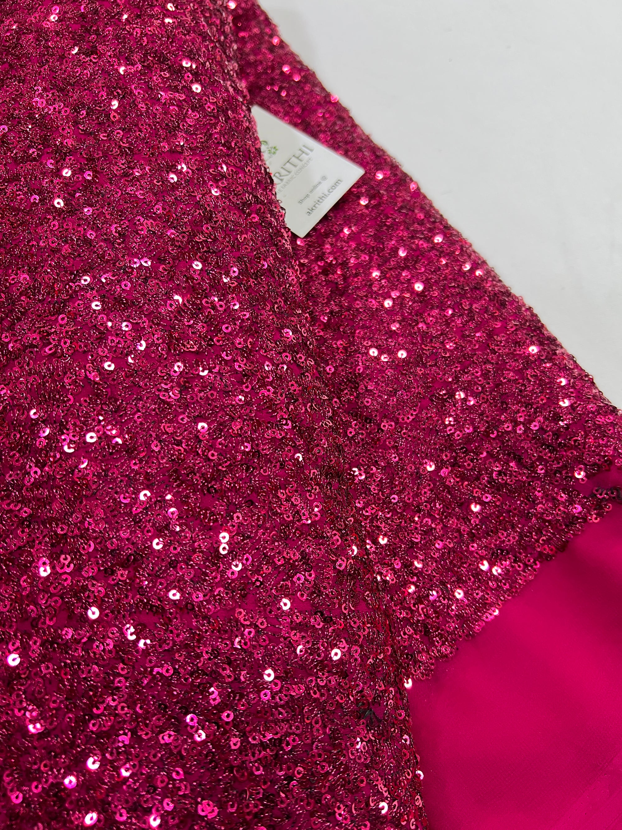 Sequins on pure georgette fabric