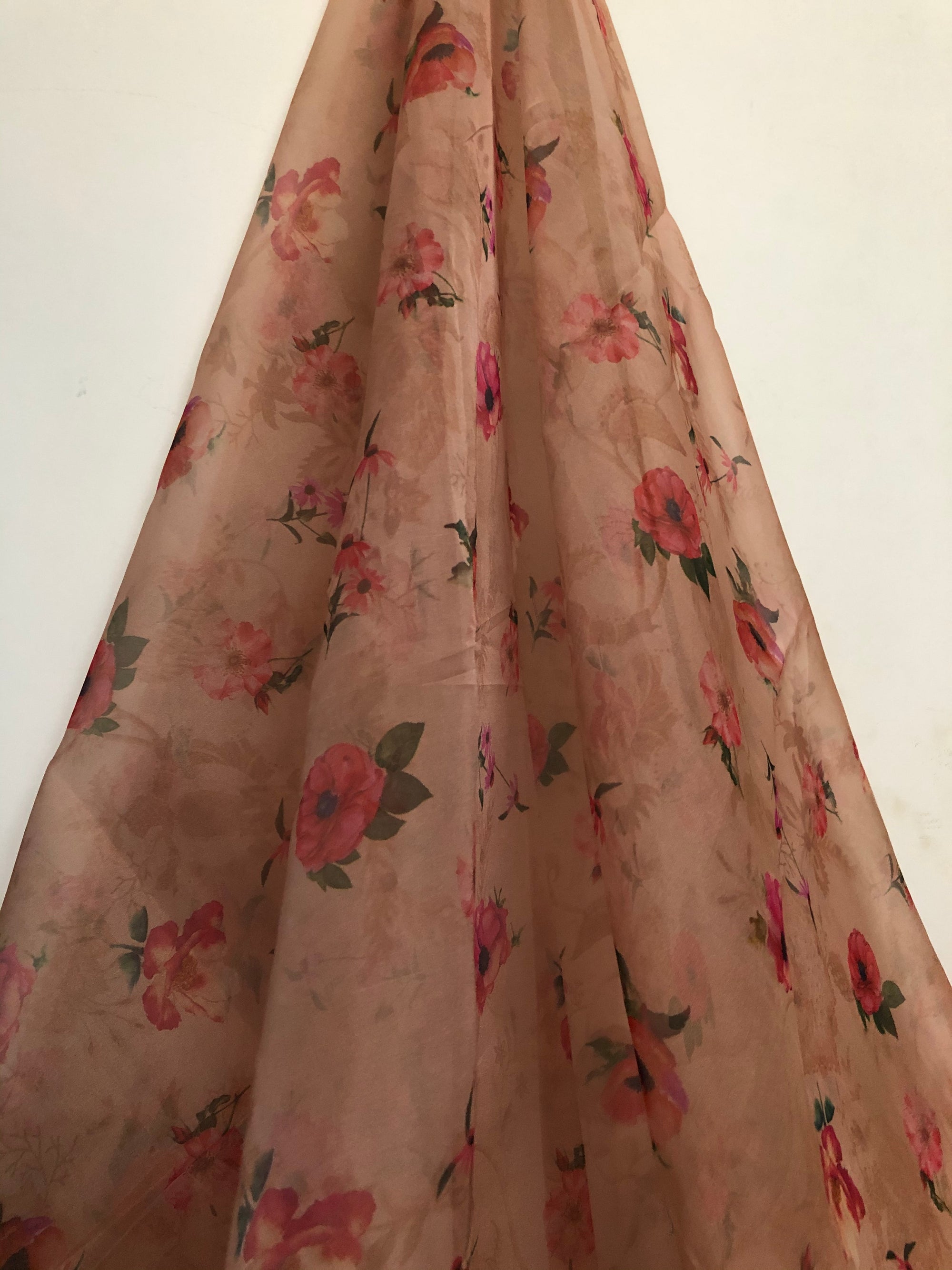 Digital floral Printed organza fabric