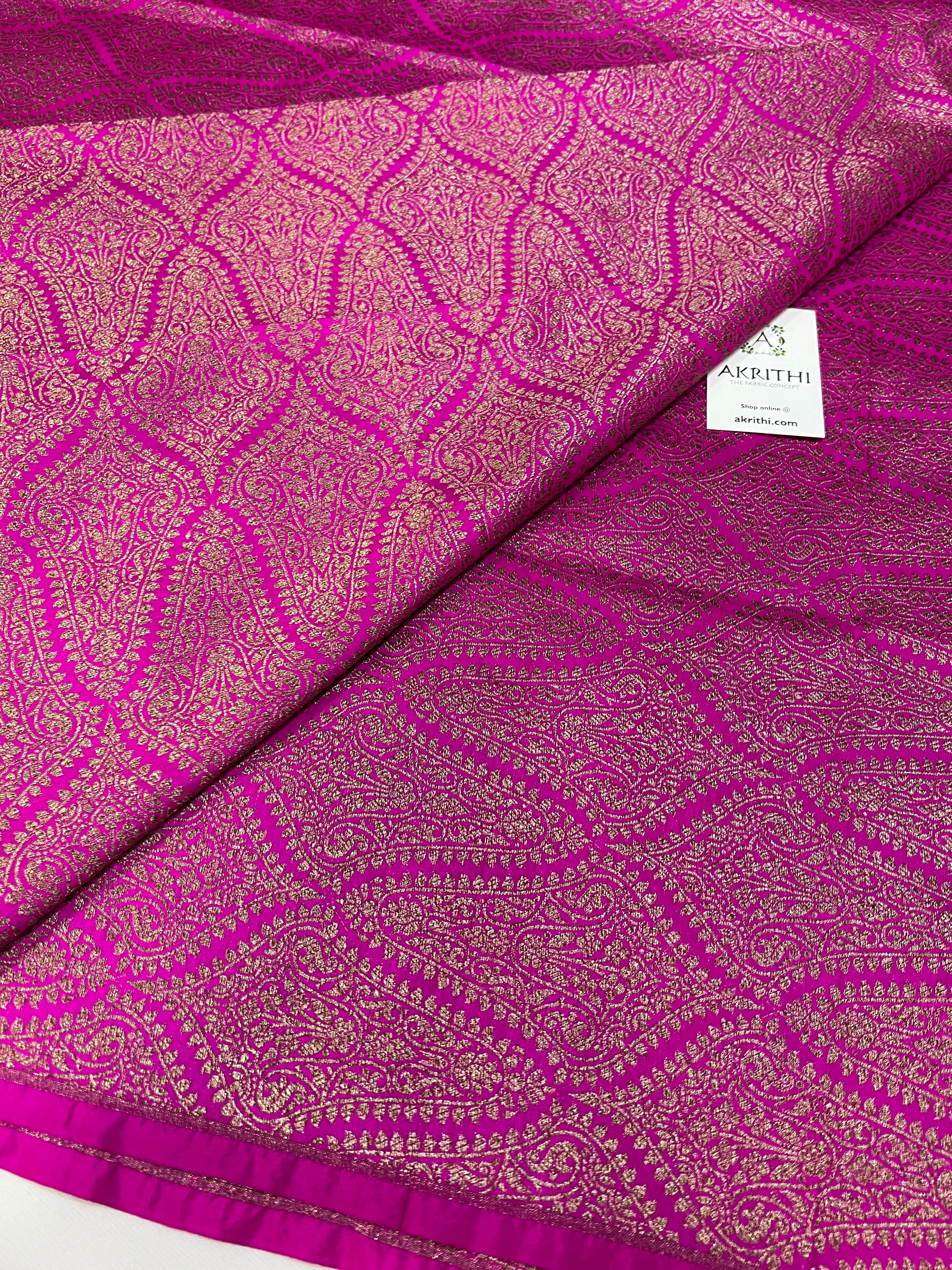 Pure silk Handloom Banarasi brocade fabric