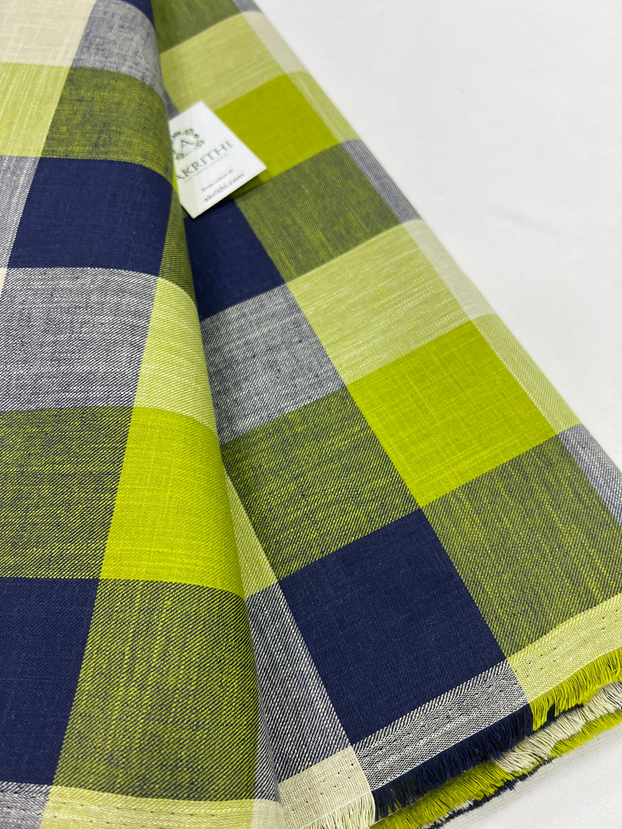 Woven check pure cotton fabric