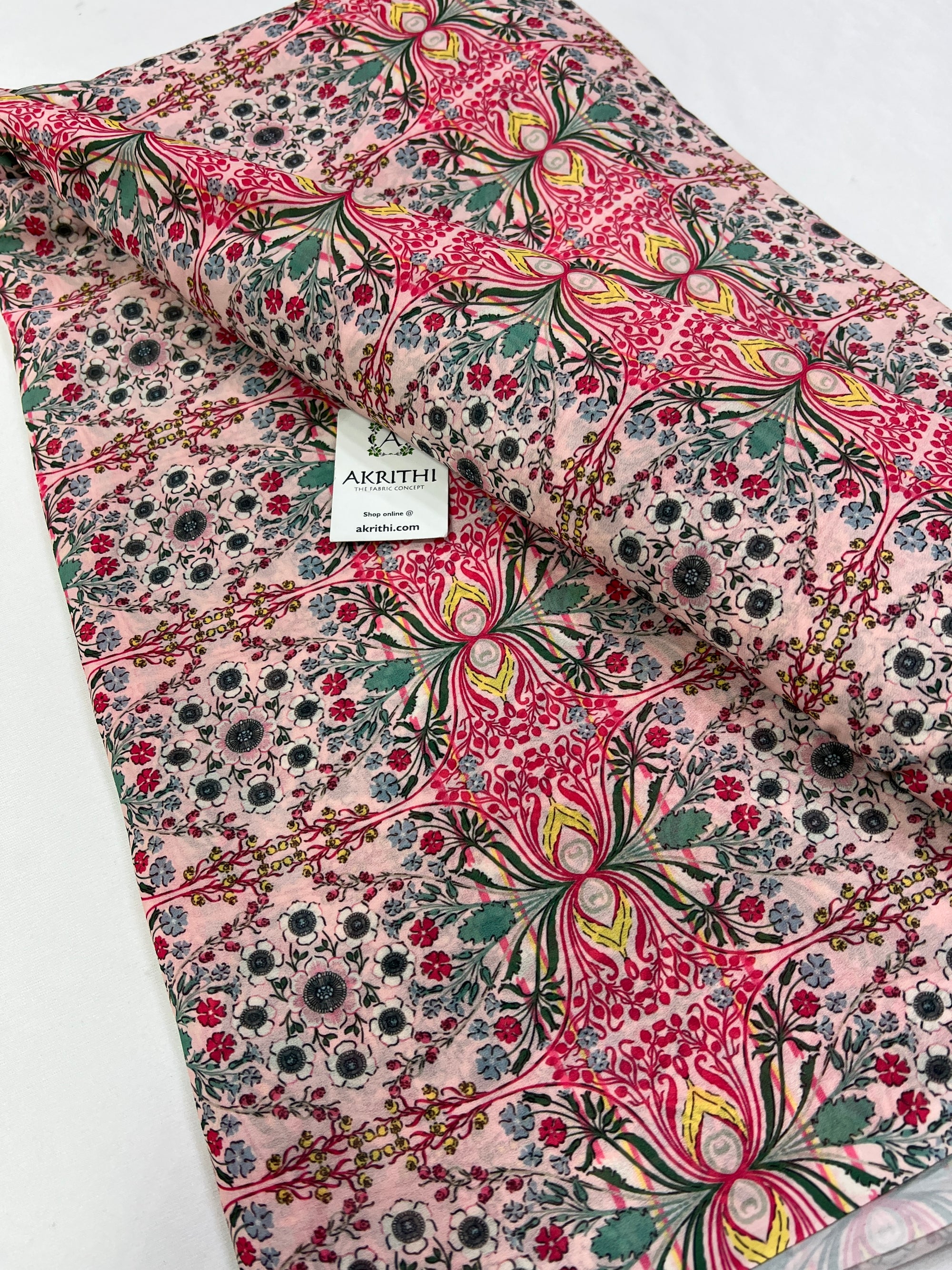 Digital floral printed georgette fabric