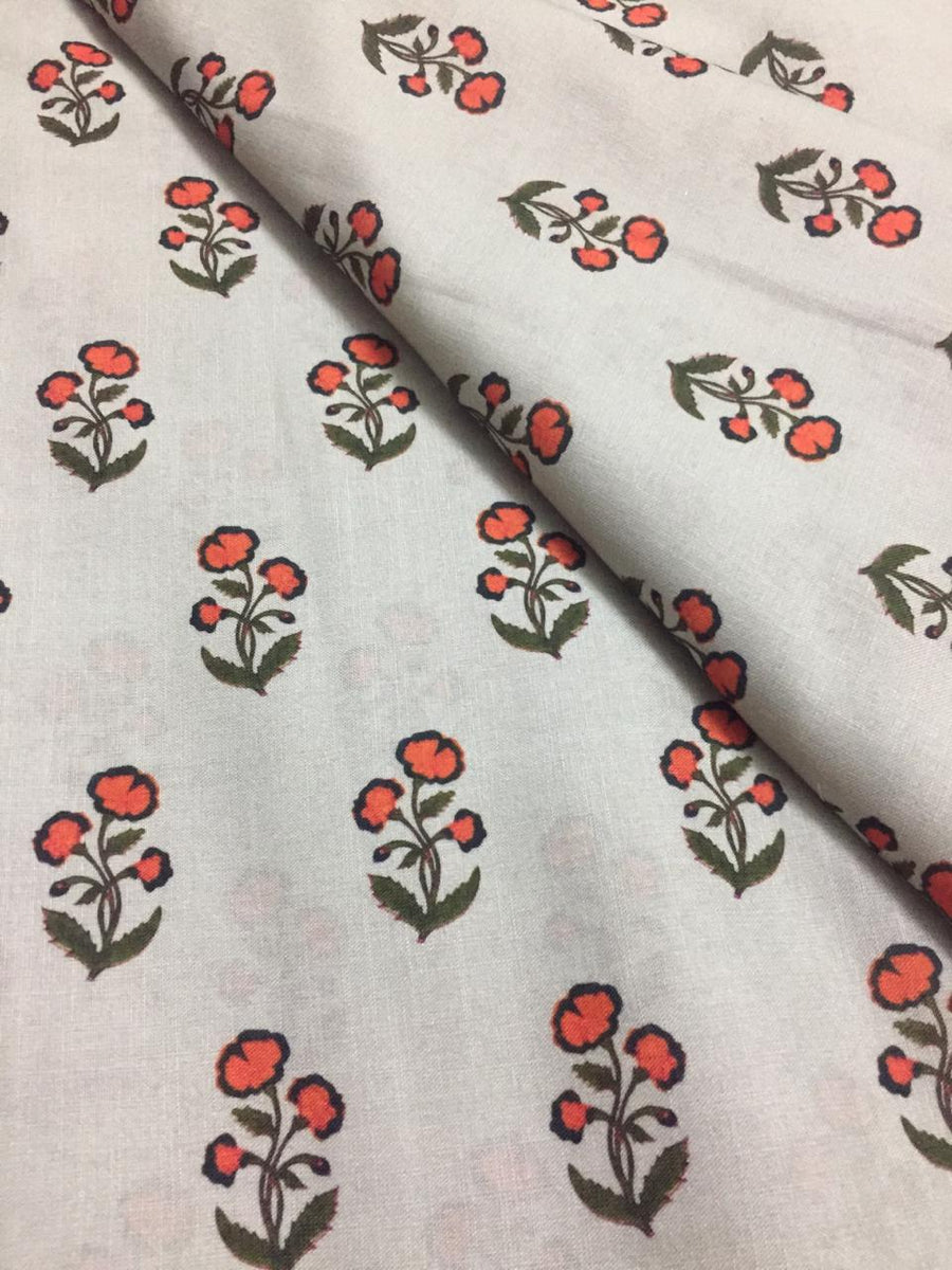 Printed Cotton slub fabric