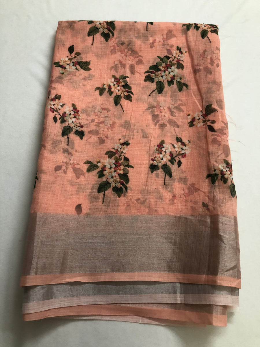 Floral Printed Linen fabric