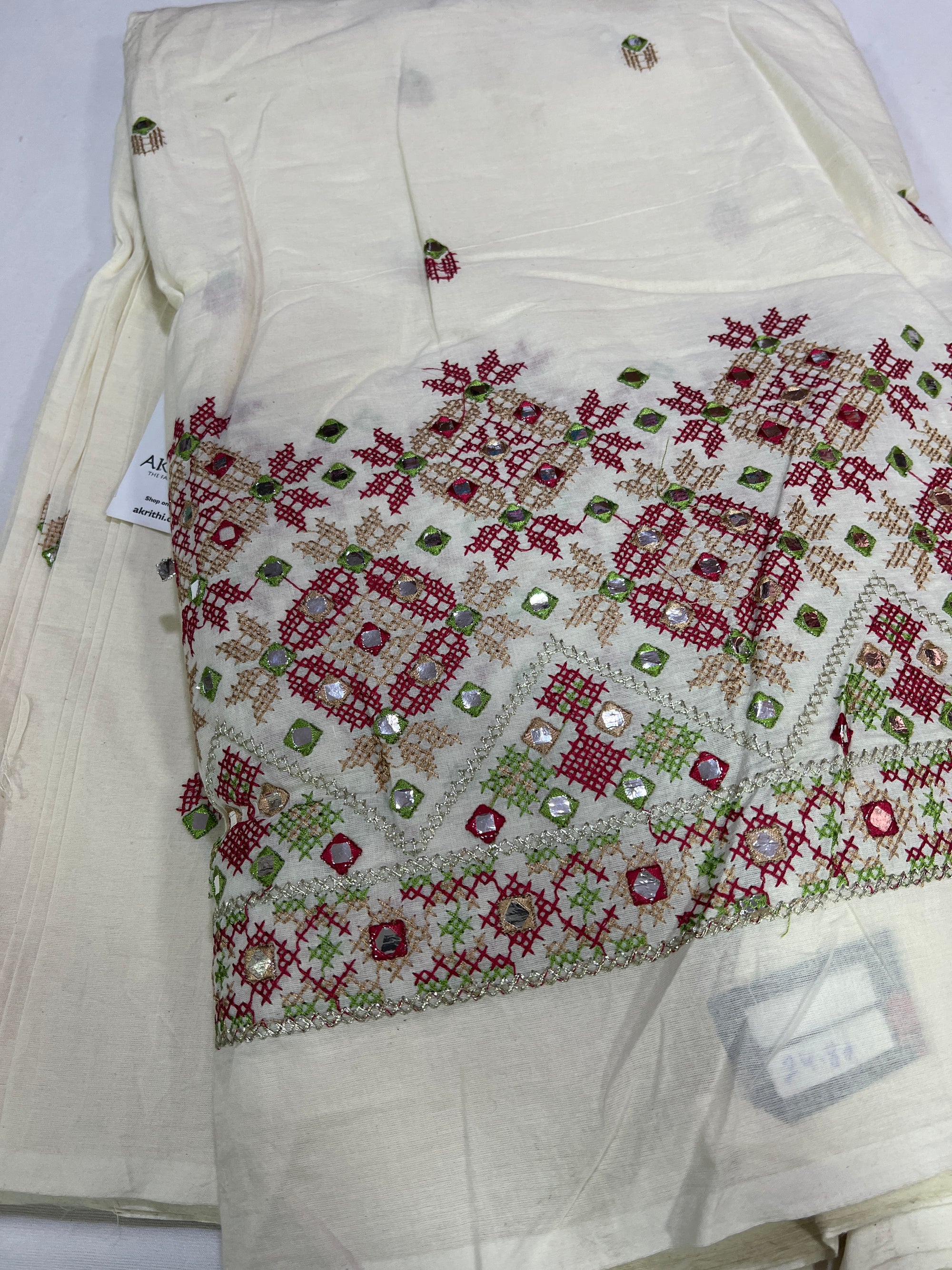 Pure cotton embroidered fabric