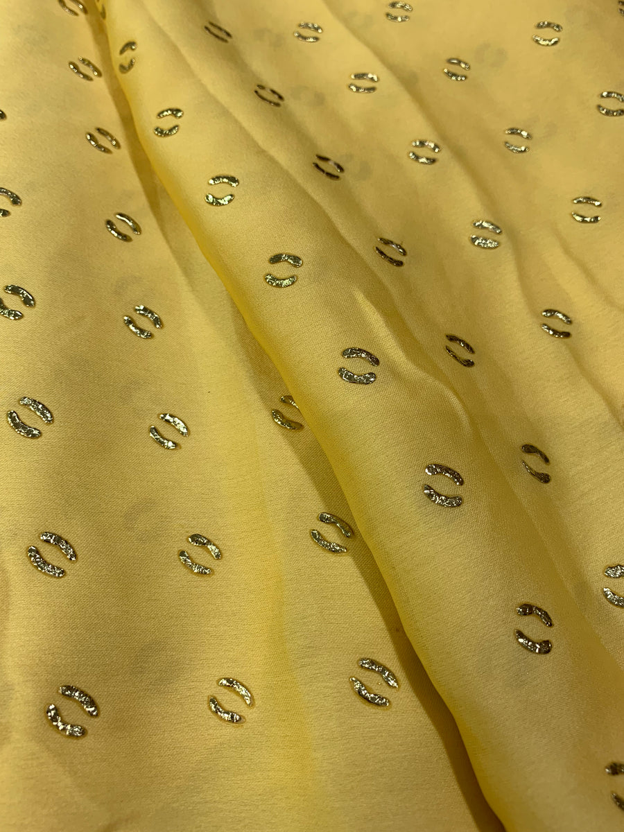 Foil Printed foil semi silk fabric