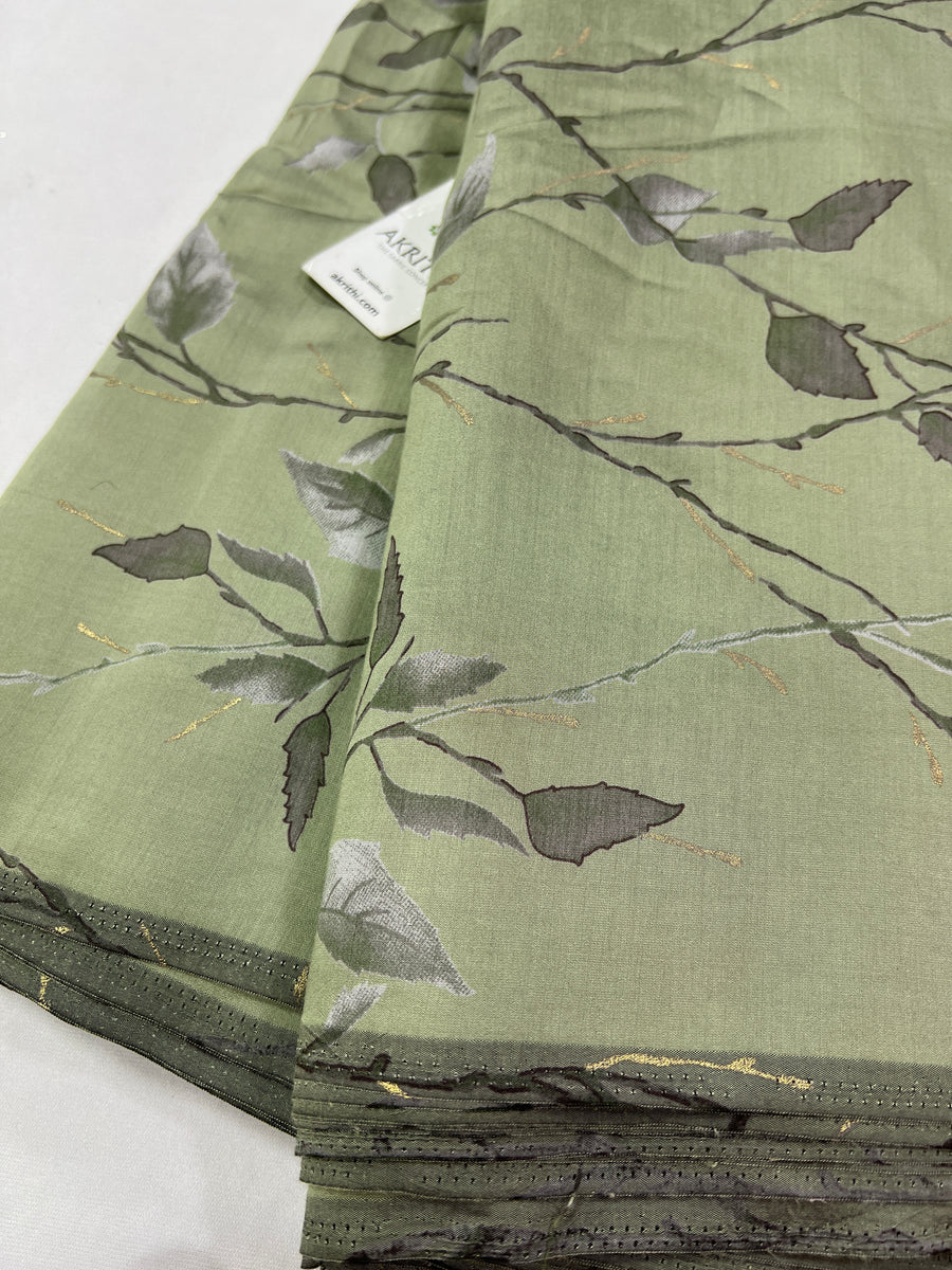 Digital printed silk fabric with foil