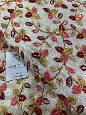 Buy embroidery fabric  Embroidered designer fabrics online – Akrithi