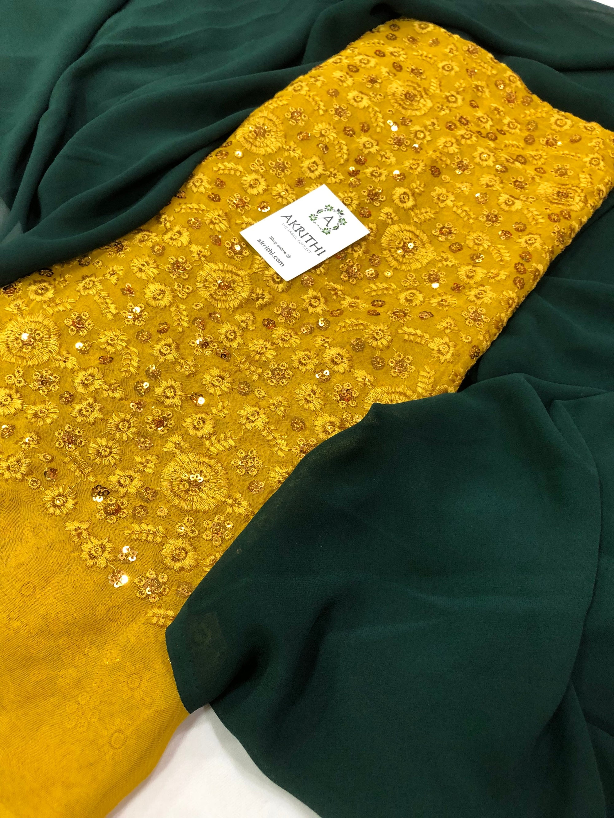 Georgette saree with georgette embroidered blouse