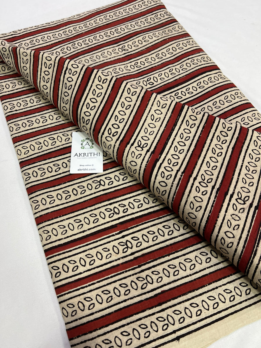 Hand block Printed pure cotton fabric