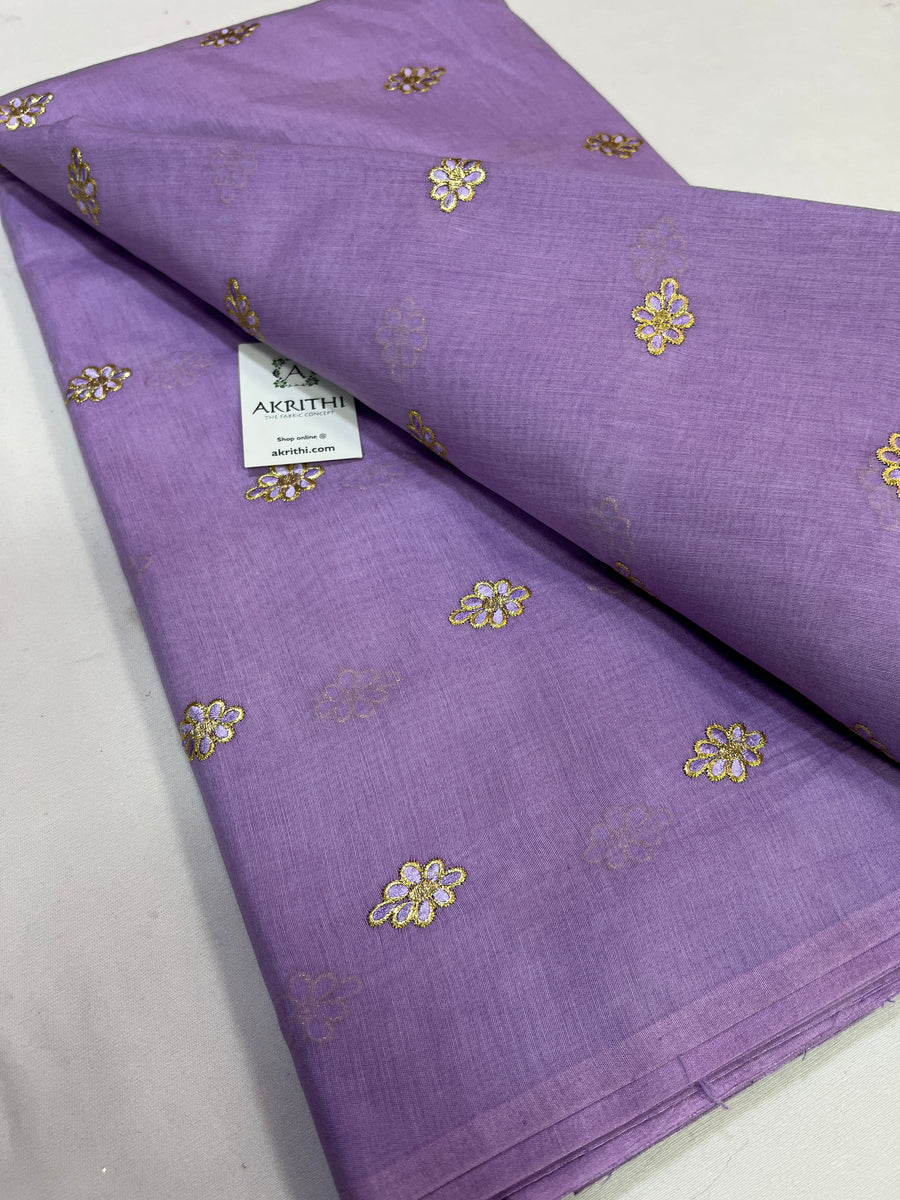 Chanderi embroidered fabric