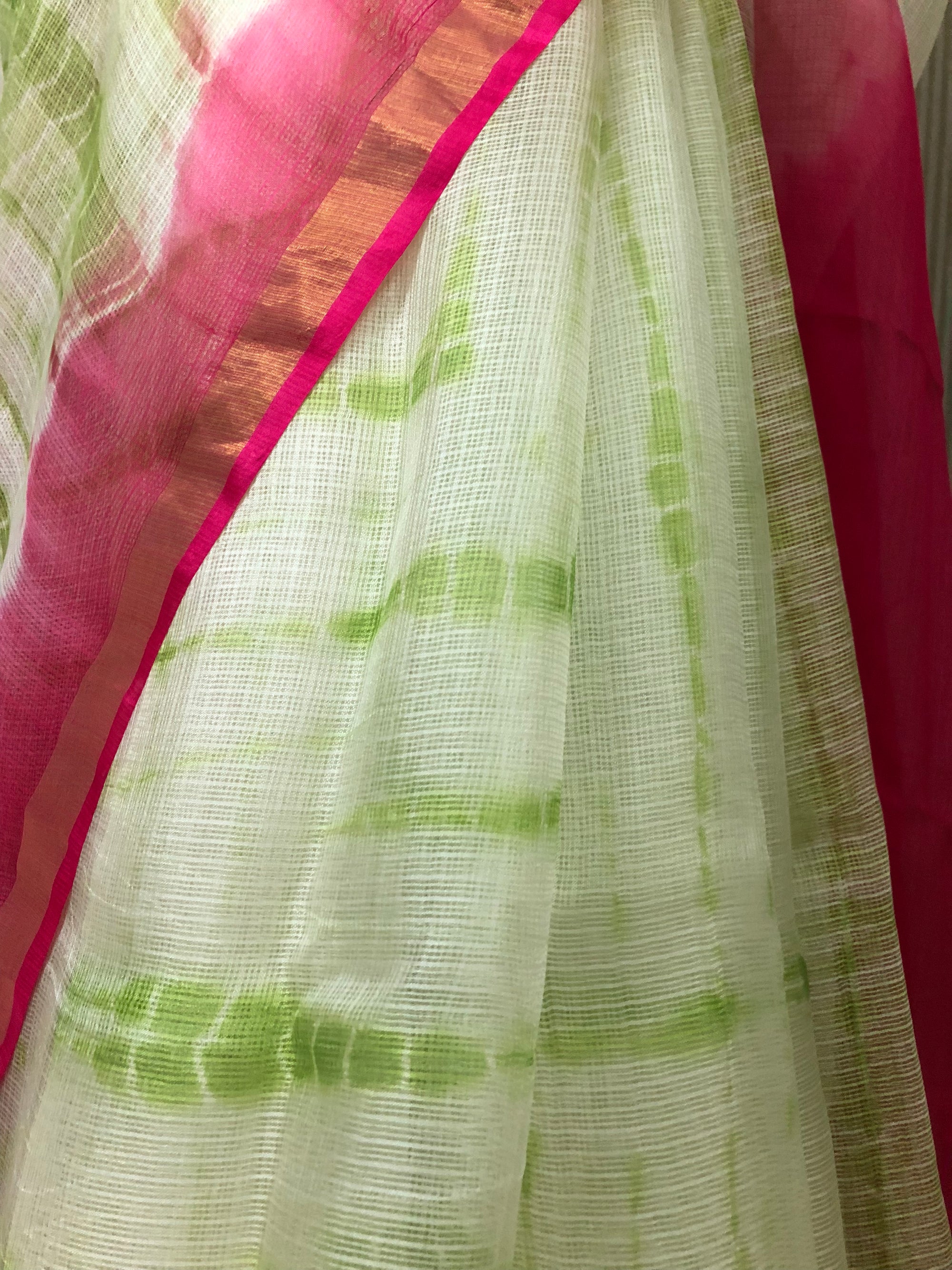 Tie and dye pure kota silk saree