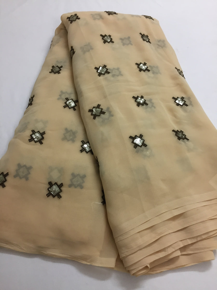 Embroidered georgette fabric