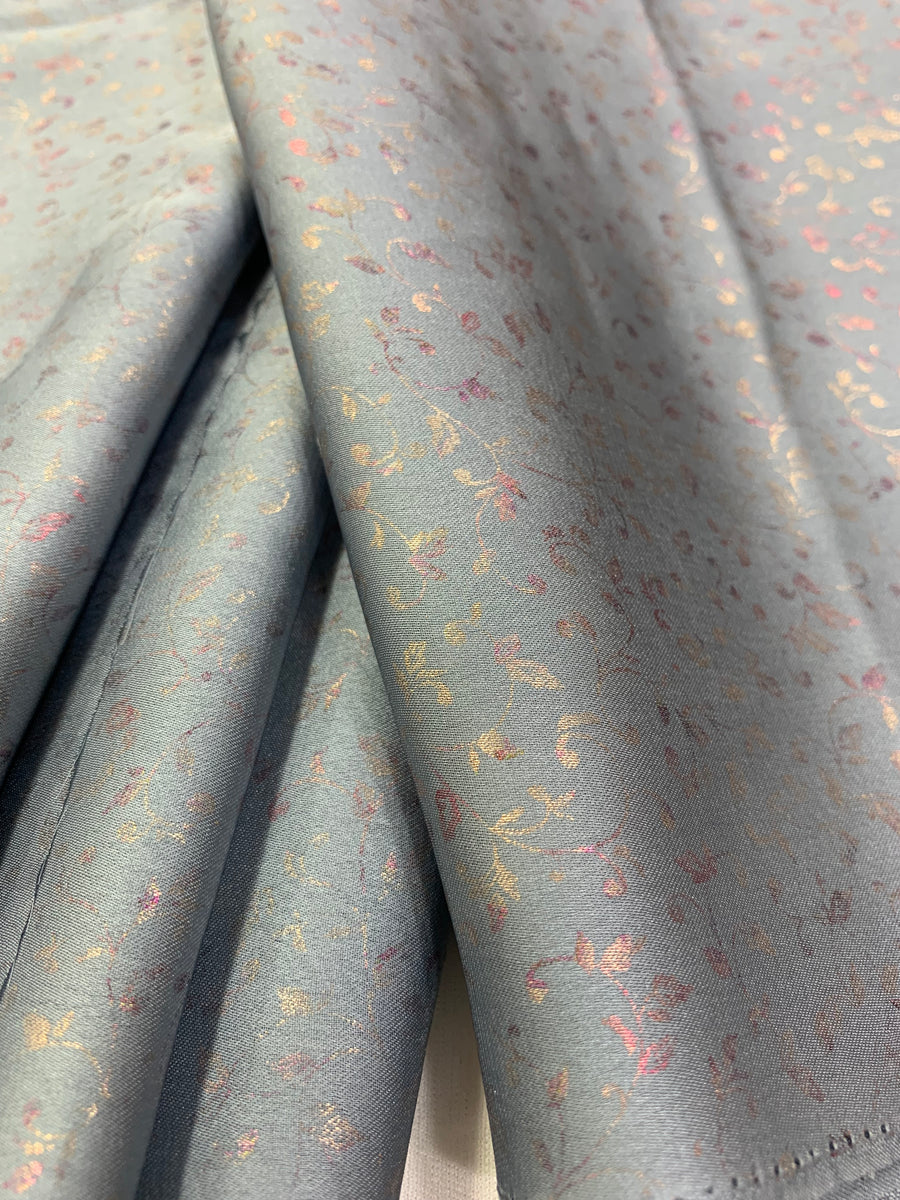 Foil Printed semi silk fabric