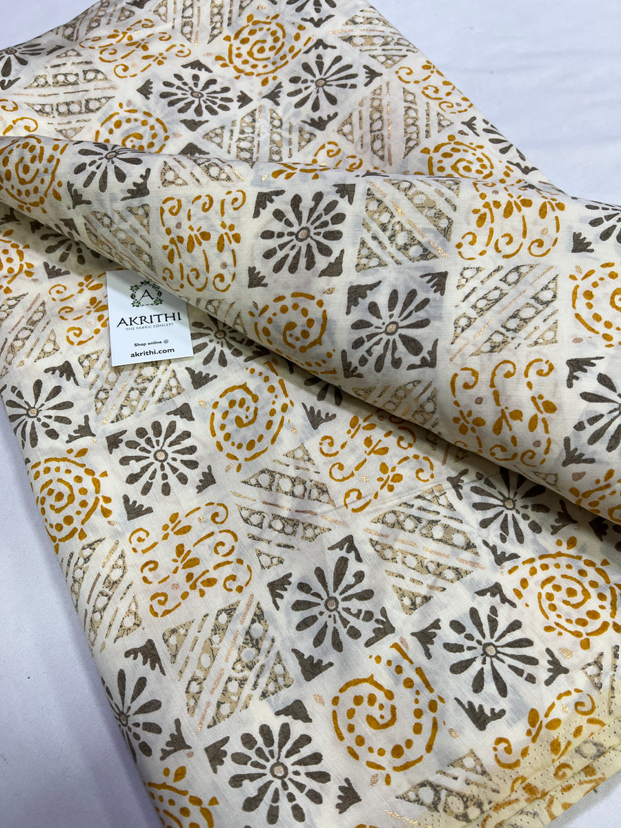 Printed silk fabric