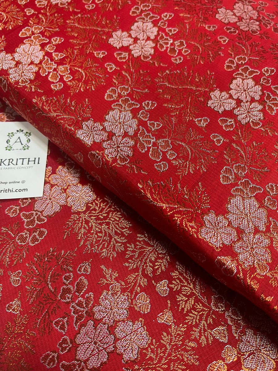 Banarasi brocade fabric with copper zari