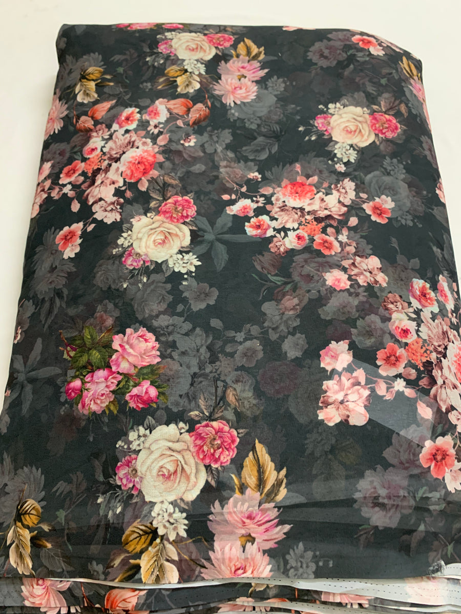 Digital floral Printed georgette fabric