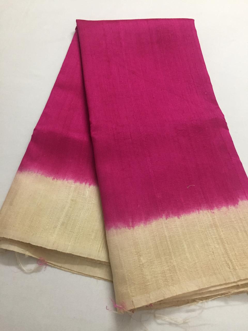 Pure dupion raw silk saree