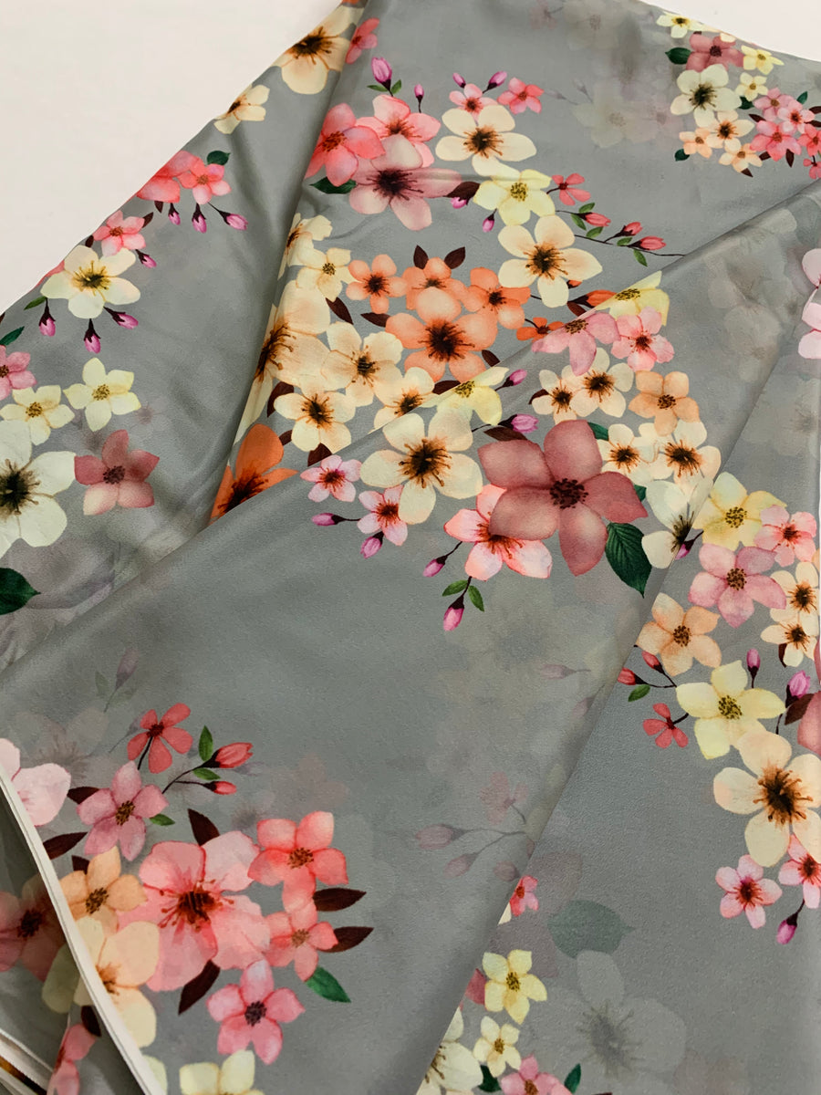 Digital floral Printed crepe fabric 1.5 metres cut