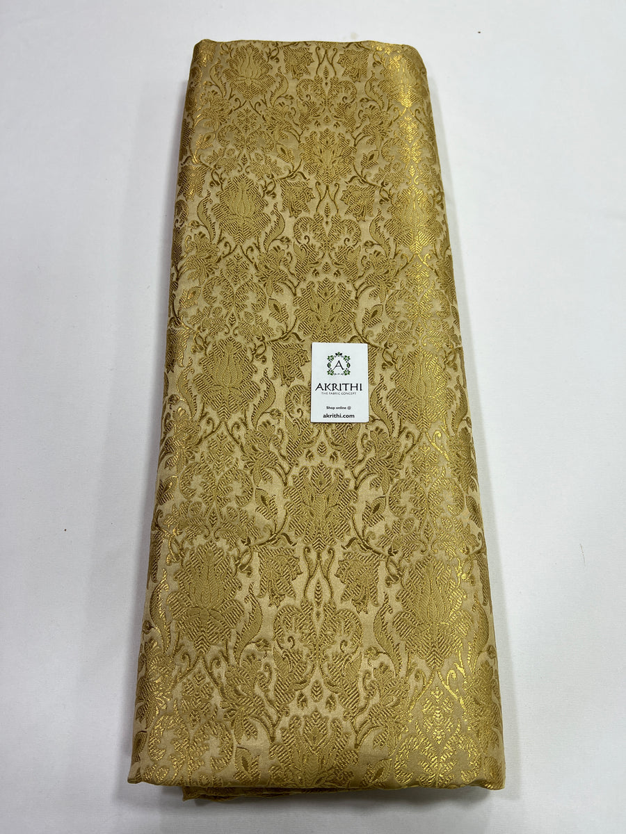 Banarasi brocade fabric beige