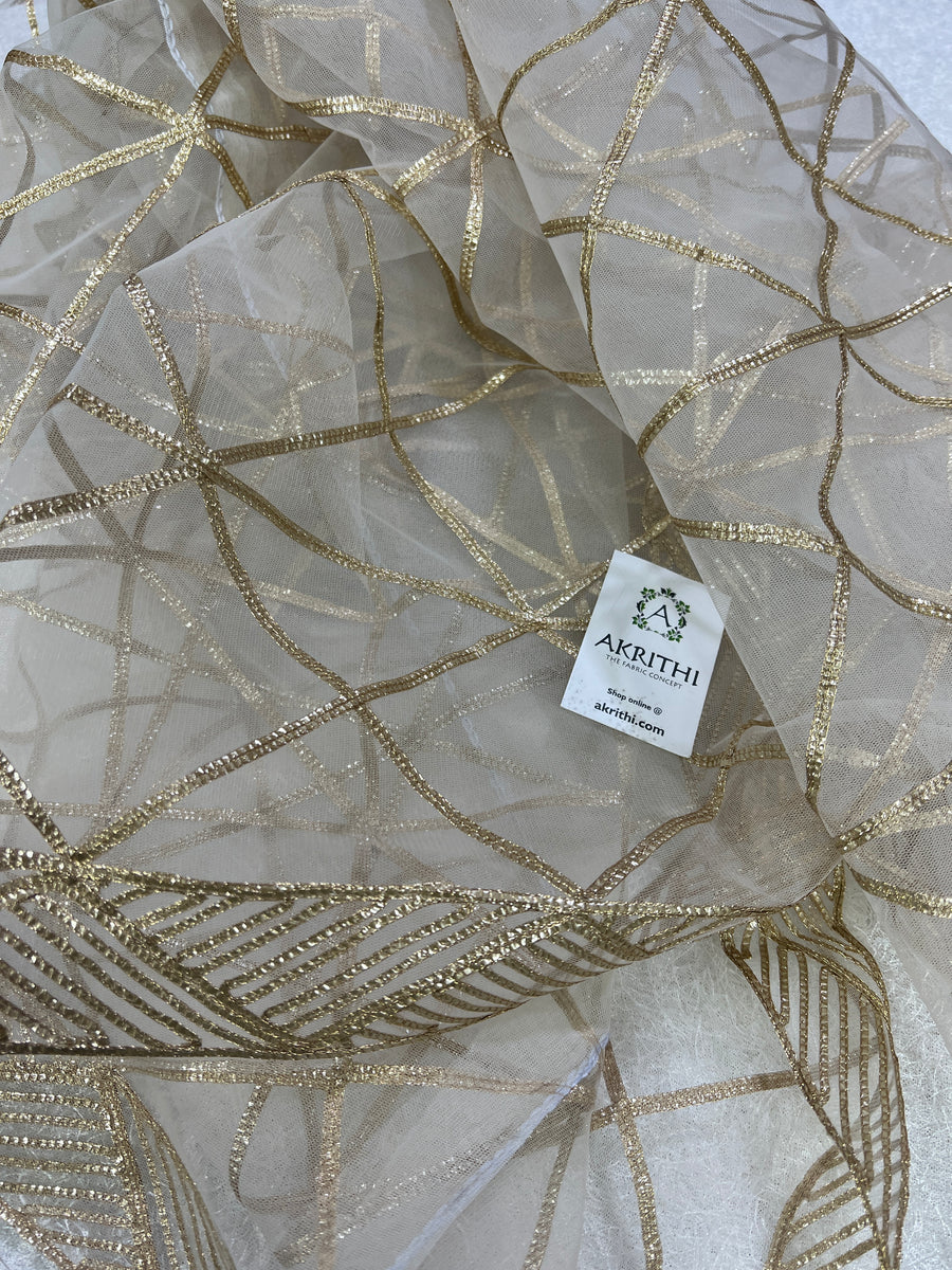 Embroidery on net fabric