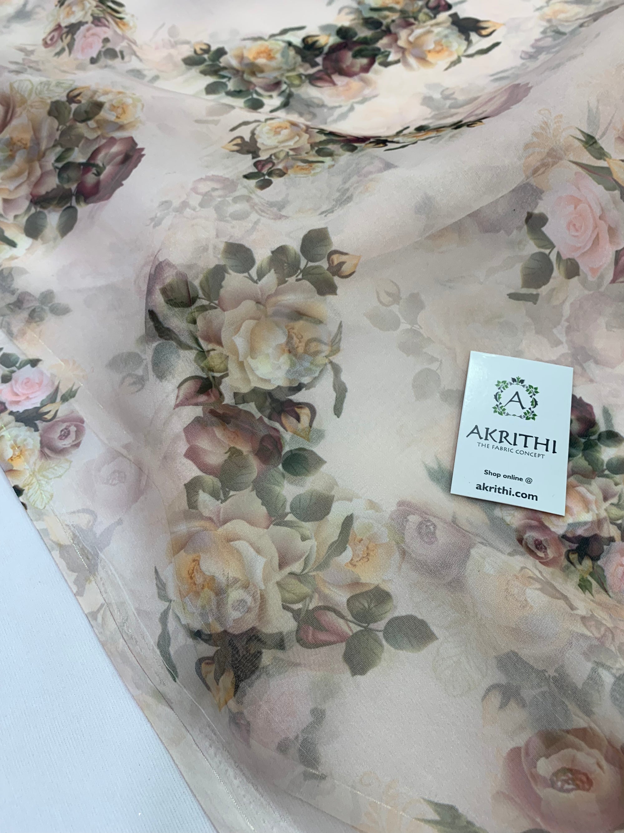 Digital floral Printed organza fabric